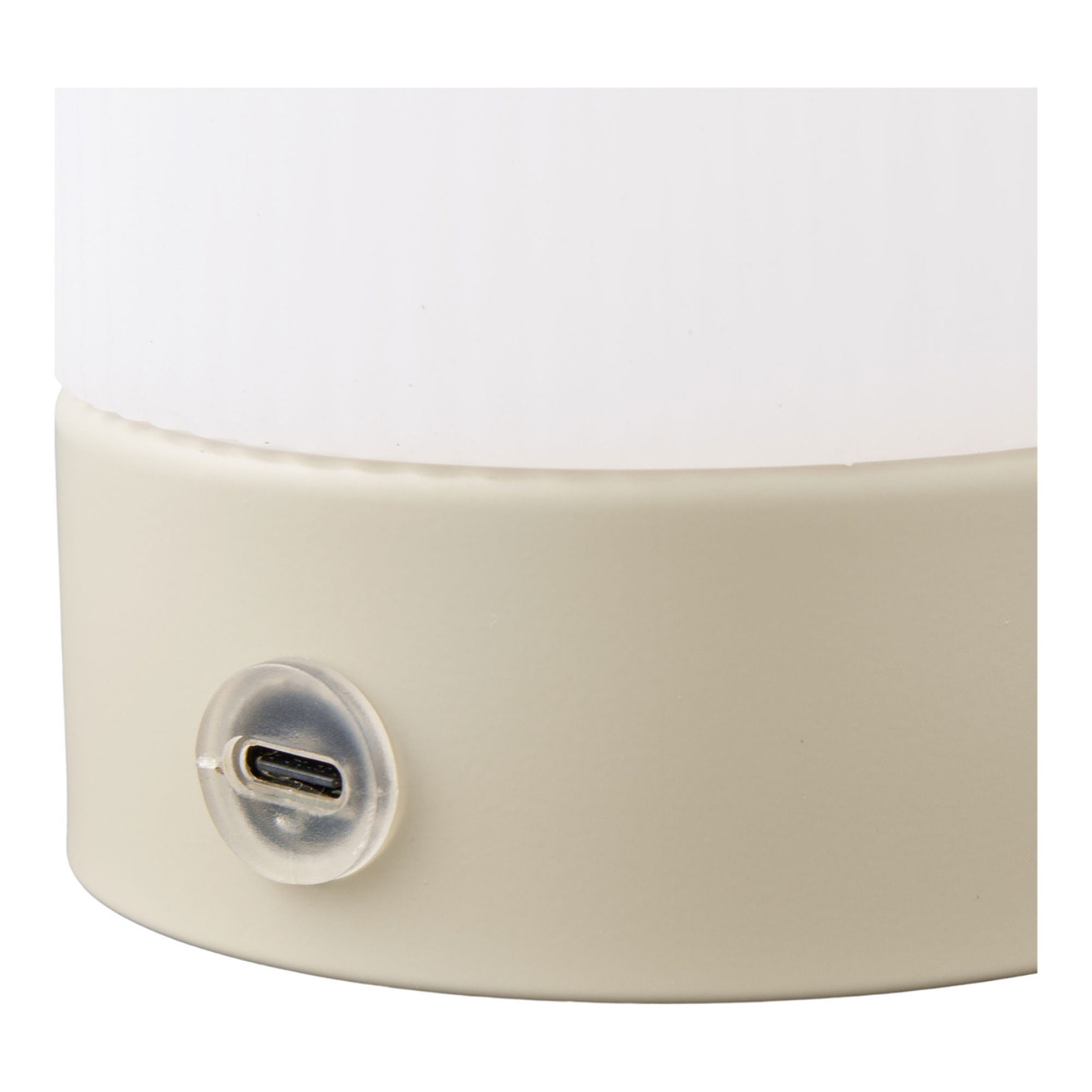 Lampada da tavolo Ashford ricaricabile in metallo e PE beige