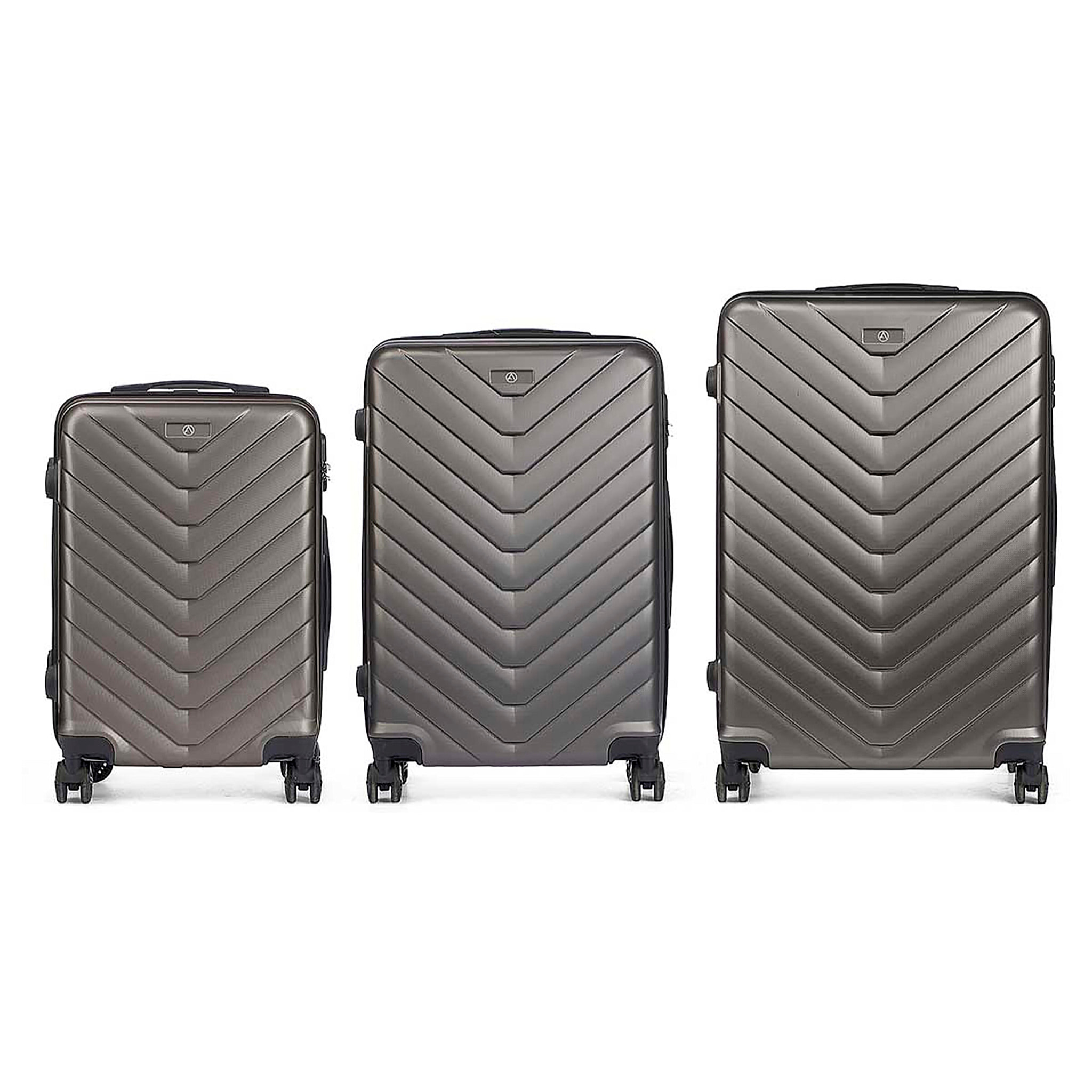 Set di 3 valigie trolley in ABS, leggere e resistenti. Progettazione di bilance.