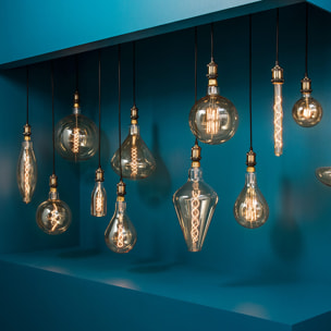 Ampoule LED "Pyramide" ambrée - filament torsadé E27