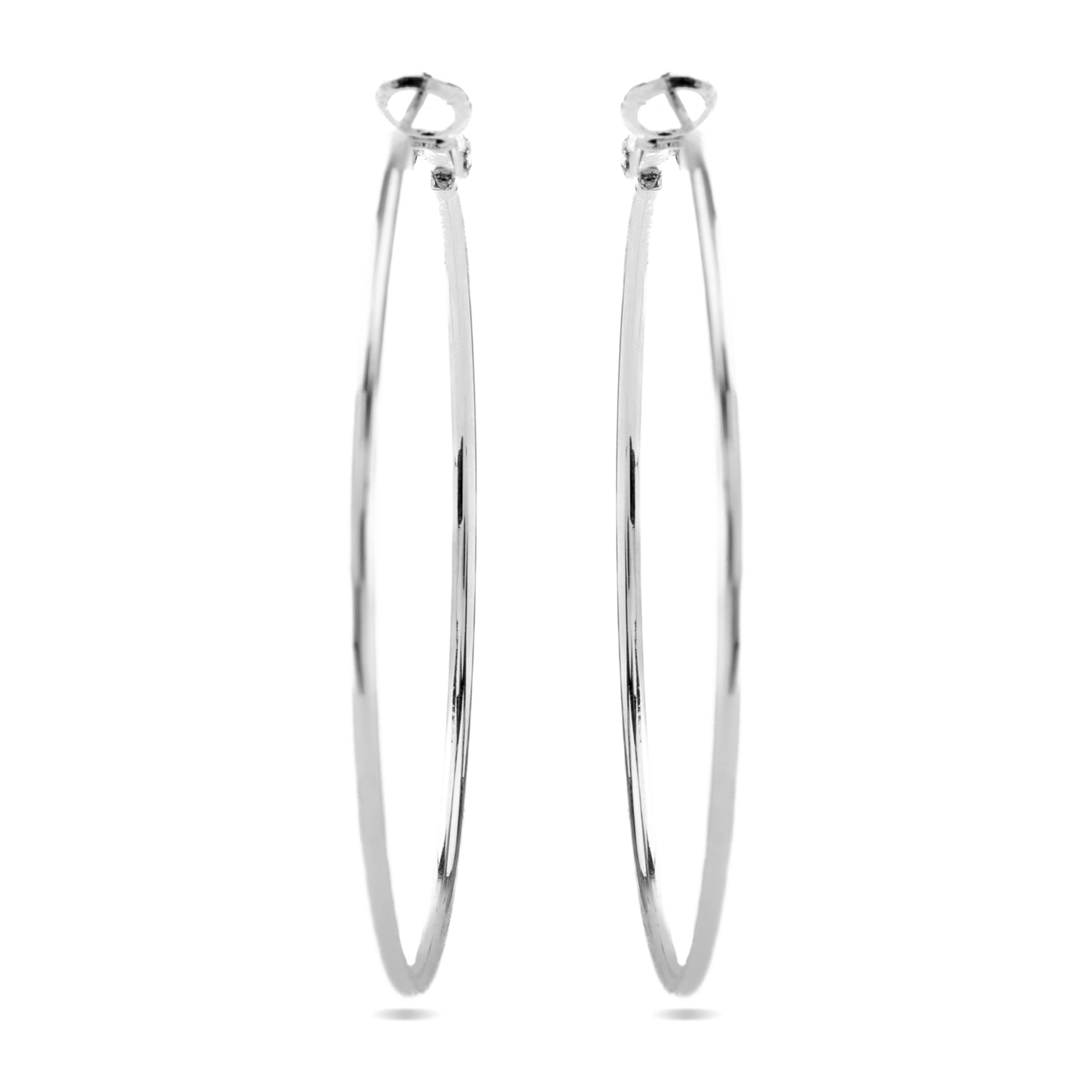 Pendientes de 50mm de diámetro acabados en rodio
