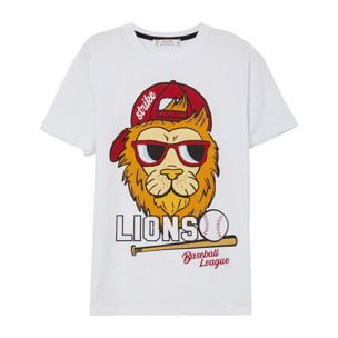 T-shirt oversize stampa leone