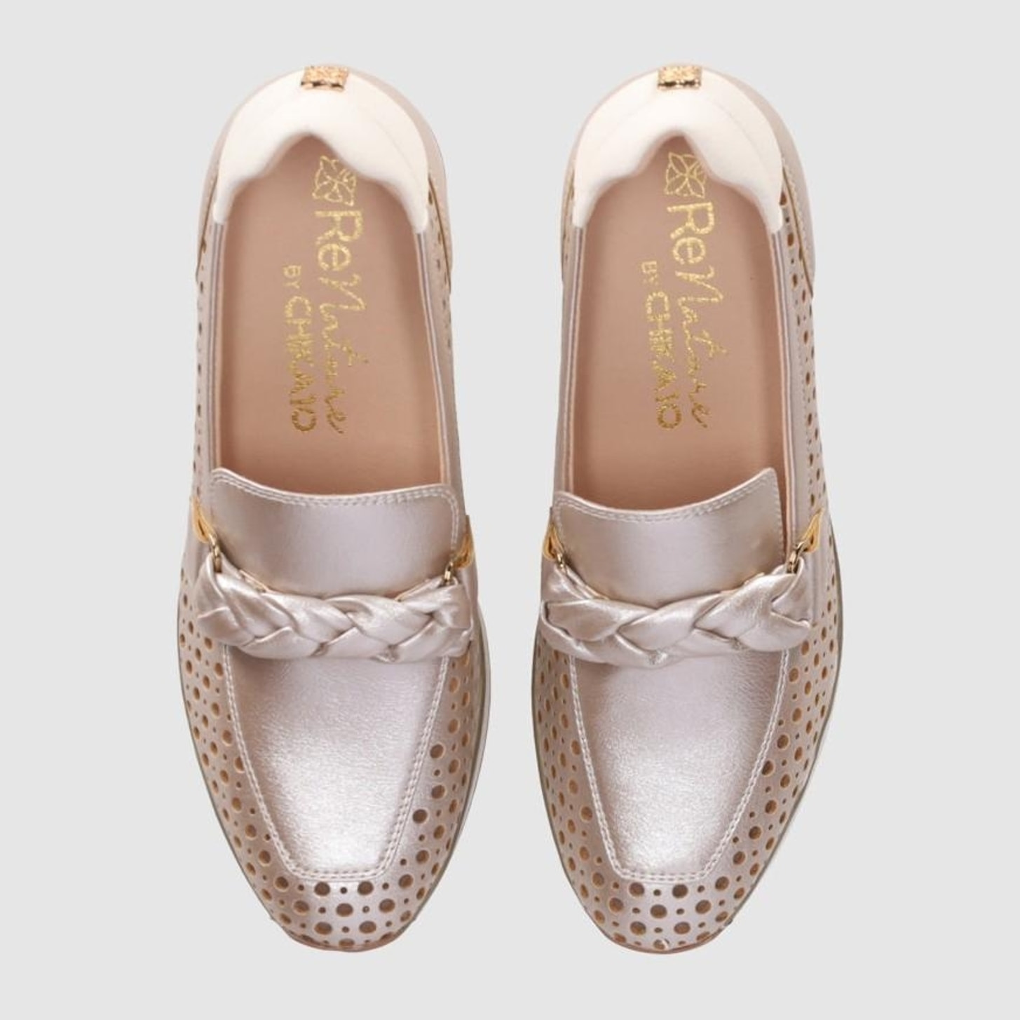 Zapatos de Piel - Platino - Tacón: 5 cm
