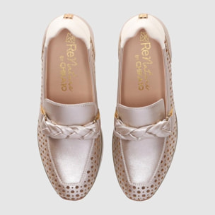 Zapatos de Piel - Platino - Tacón: 5 cm