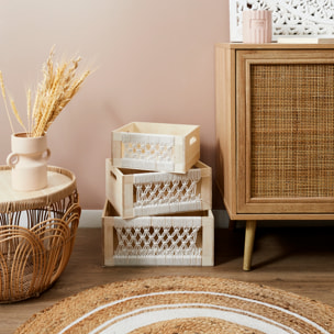 Caisse Bois Gigogne Boho X3