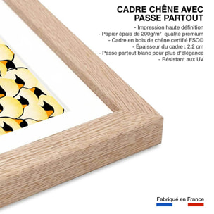 Affiche enfant pingouins  Affiche sous cadre bois