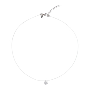 Collana Fantasmino con Pendente Cuore in Cubic Zirconia placcata Rodio