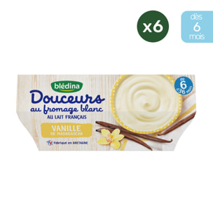 24 Desserts Vanille de Madagascar 6x(4x100g) - Douceurs au fromage blanc Dès 6 Mois