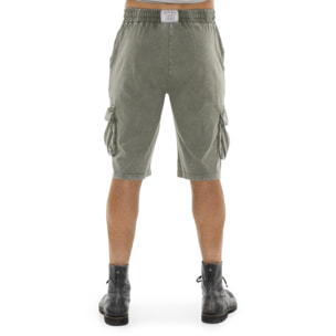 Shorts cargo de hombre en tejido Leone Old Wash