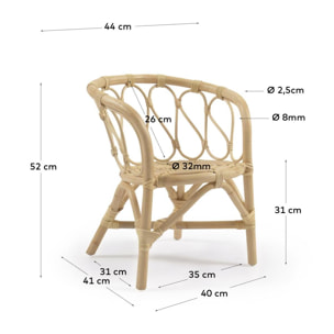 Kave Home - Sedia per bambini Lumila in rattan