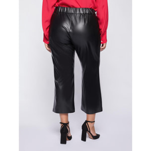 Fiorella Rubino - Pantalones cropped de piel sintética - Negro