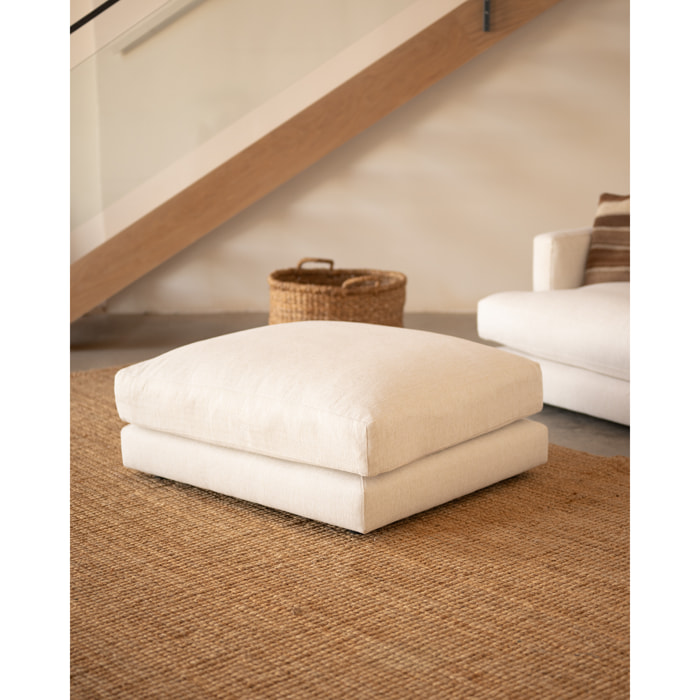 Puf tono blanco roto de 96x80cm Alto: 40 Largo: 96 Ancho: 80