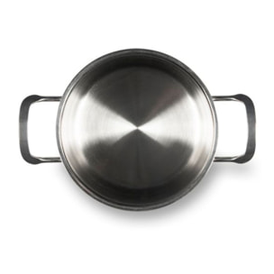 Casserole 16 cm à deux poignées avec couvercle Excelsa – Jazz Cook, Acier Argenté