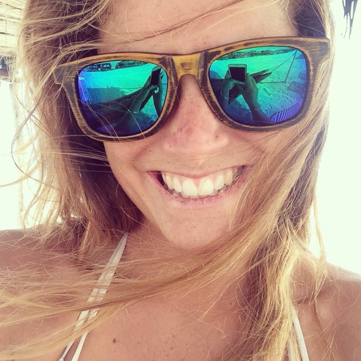 Gafas de sol OCEAN KENEDY - Bambú negro / Polarizada azules