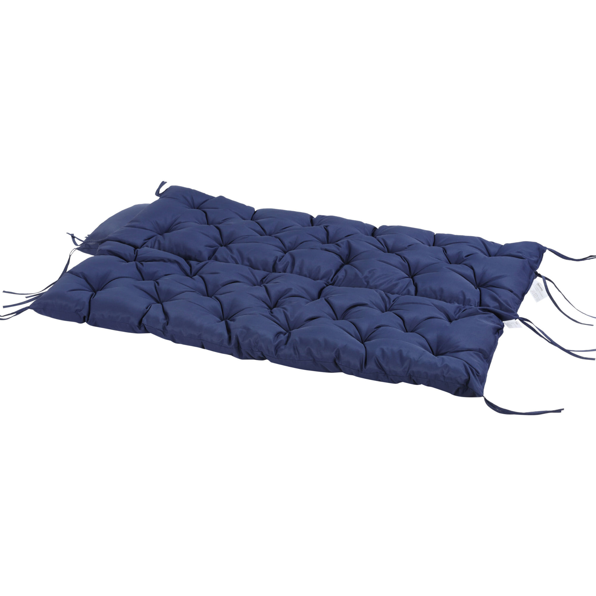 Coussin matelas assise dossier pour banc de jardin balancelle canapé 3 places grand confort 150 x 98 x 8 cm bleu