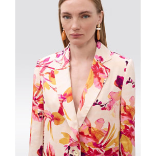 Blazer americano con motivo fluido e taglio dritto