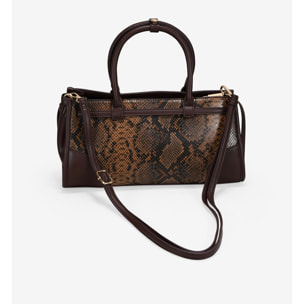 Bolso de mano serpiente con cinturón y hebillas