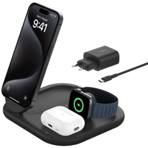Adaptateur de voyage BELKIN induction 15W 3en1 noir