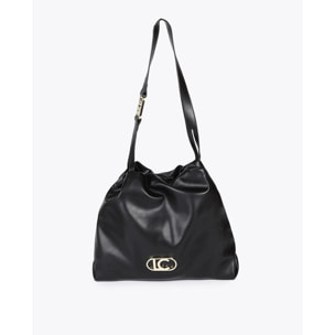 Borsa shopper effetto pelle con logo