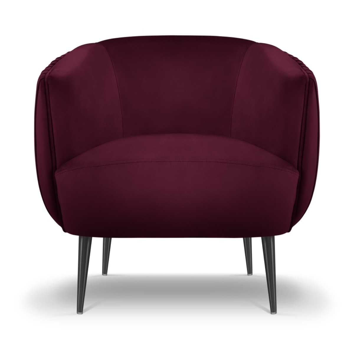 Fauteuil "Cyrille" en velours pourpre