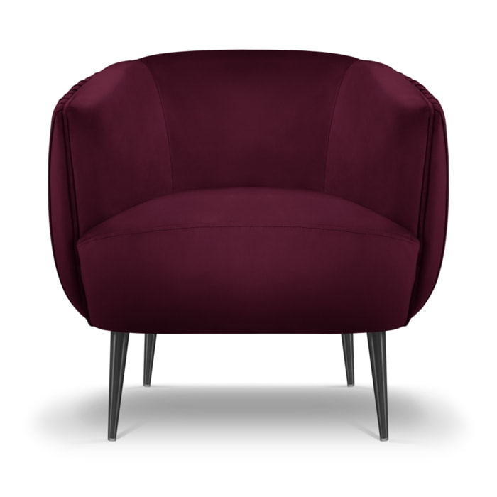 Fauteuil "Cyrille" en velours pourpre