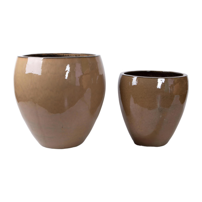 Set 2 vasi - Colore Crema - 68xH68x68cm - Bianchi Dino