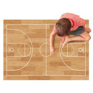 Alfombra de vinilo Cancha de Baloncesto 160x240 cm - PVC antideslizante, vinilica, para habitación de los niños, infantil