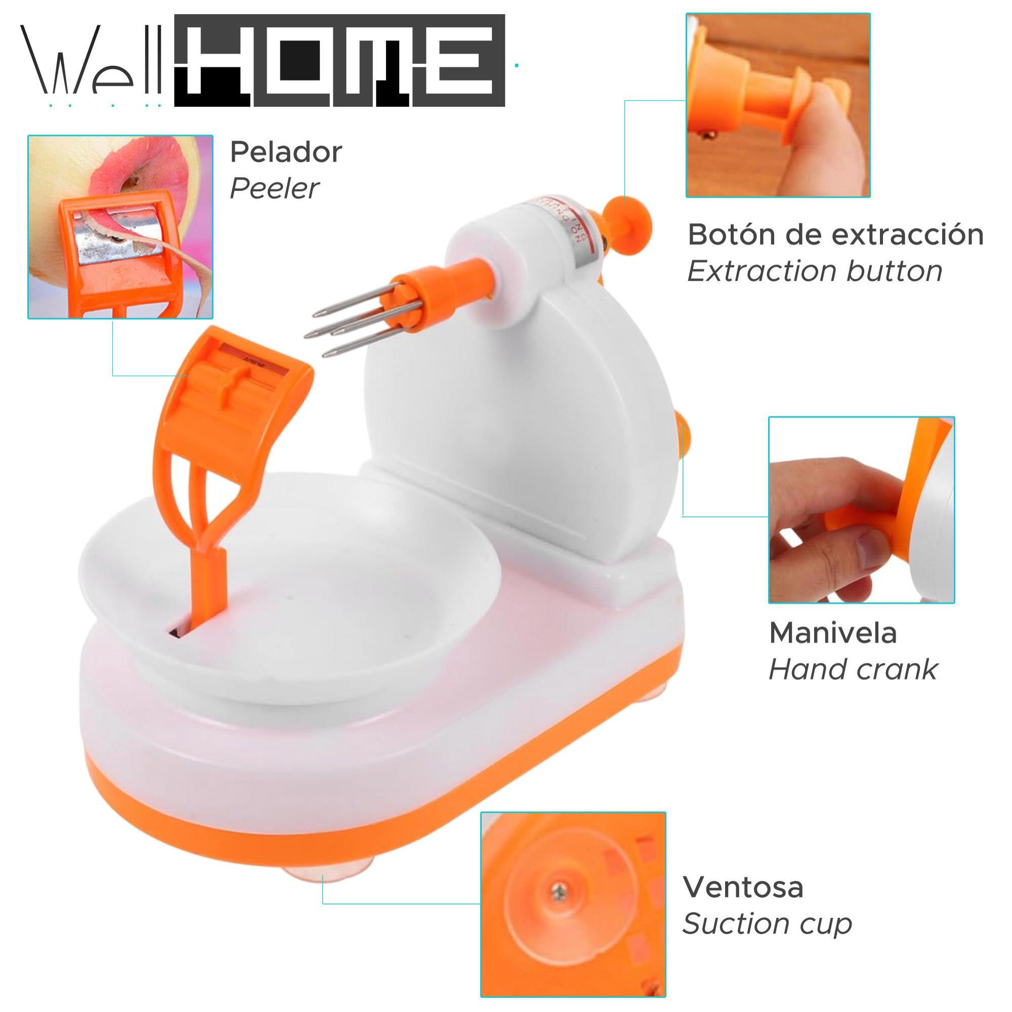 Pelador de fruta de plástico abs color naranja y blanco