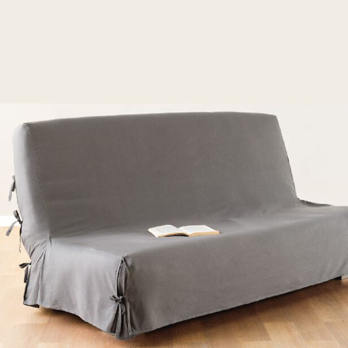 Housse de clic-clac - coton - gris clair - 140x200 cm