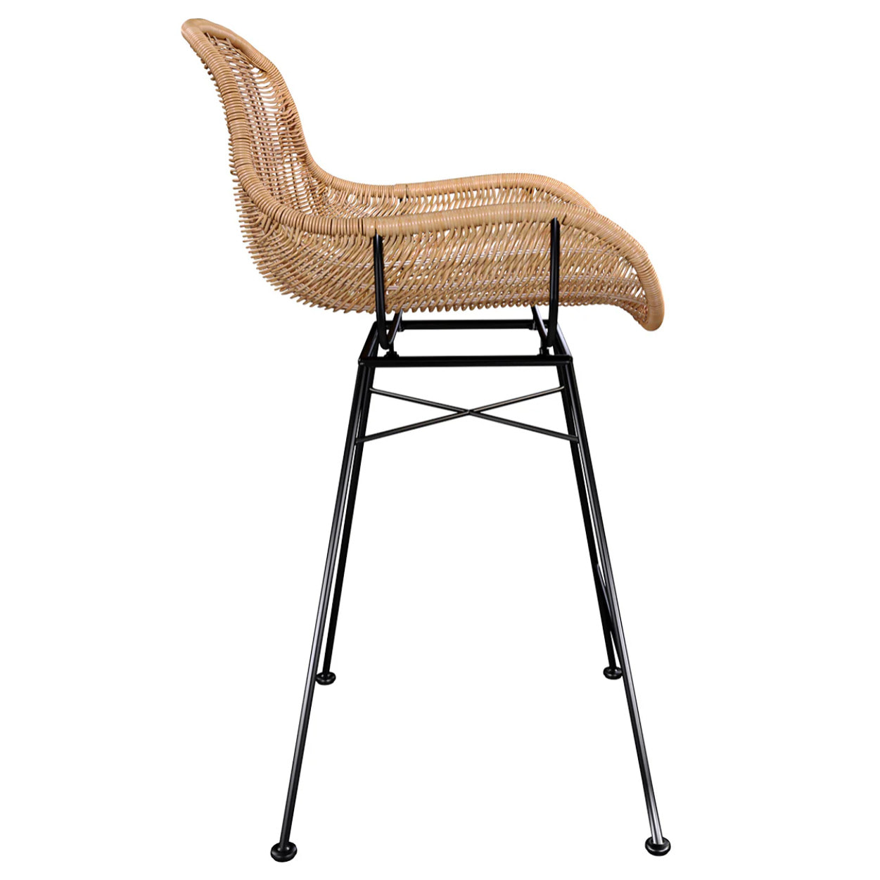Lot de 2 chaises pour îlot central 65 cm en résine tressée naturelle - Carmela