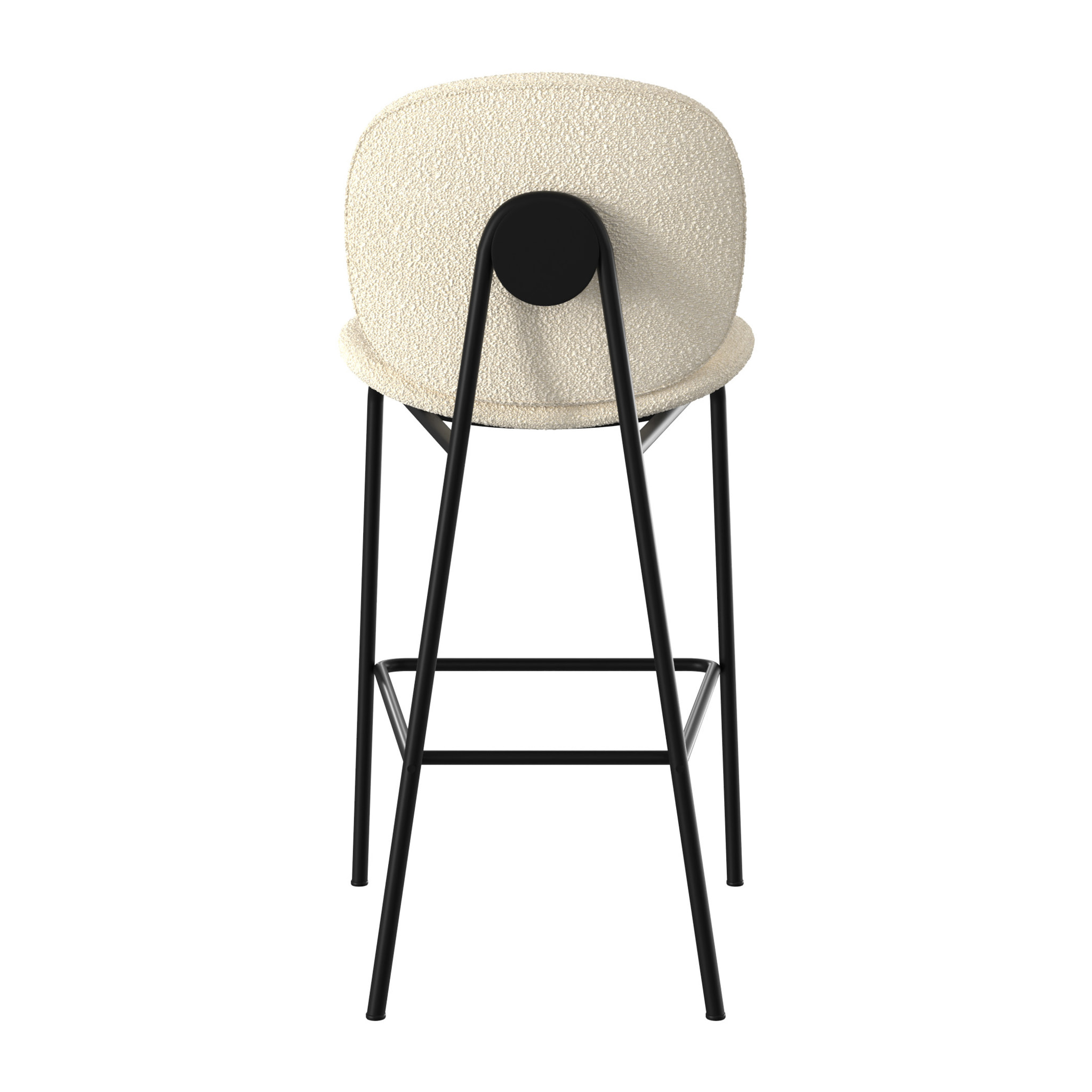 Lot de 2 chaises pour îlot central en tissu bouclé beige 63,5 cm - Iris