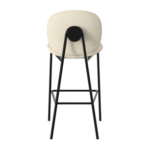 Lot de 2 chaises pour îlot central en tissu bouclé beige 63,5 cm - Iris