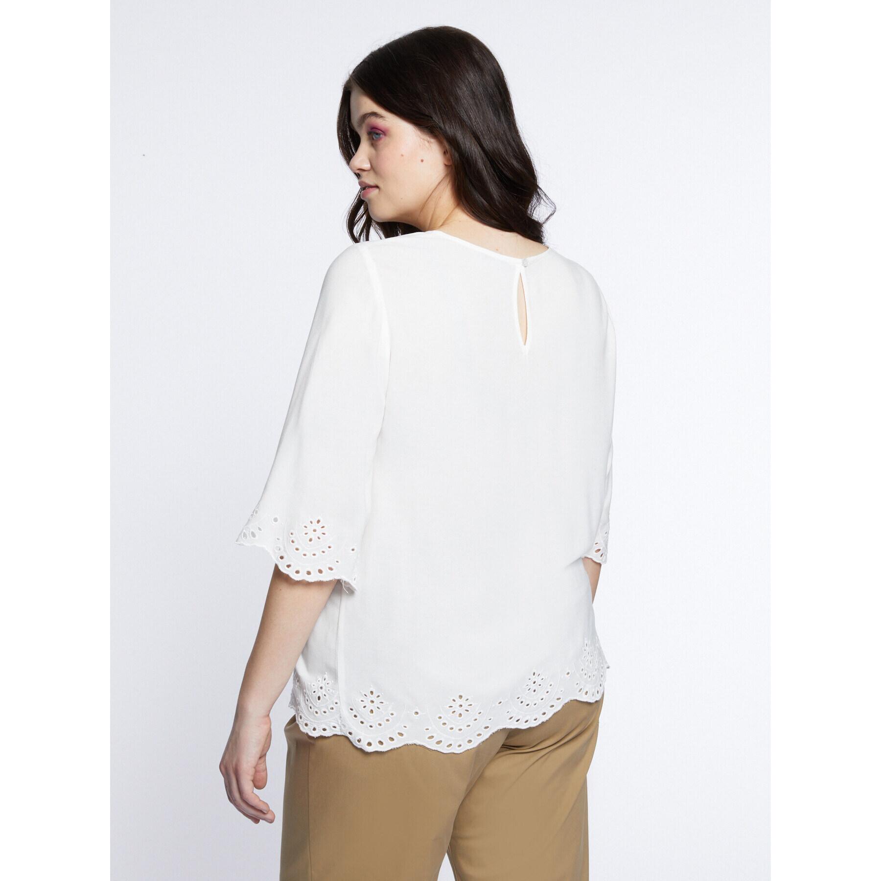 Fiorella Rubino - Blusa con parte inferior efecto encaje - Blanco