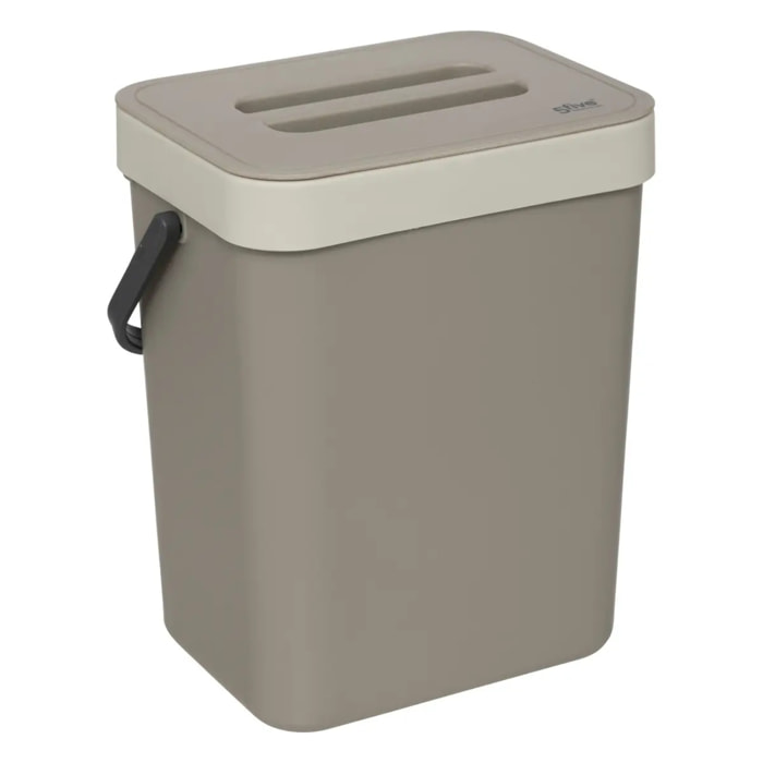 Poubelle de compost 5L en plastique taupe