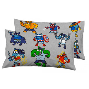 Pack Fundas Almohada Super Heroes - 100% algodón - 150 hilos