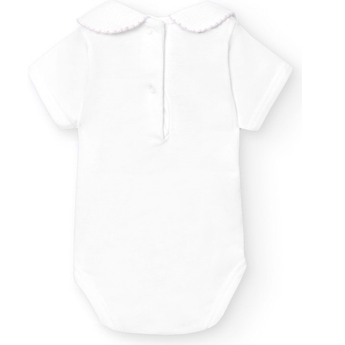 Body bebé manga corta cuello piqué