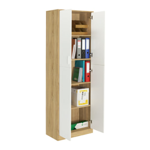Armoire Mimosa 2 portes effet hêtre et blanc