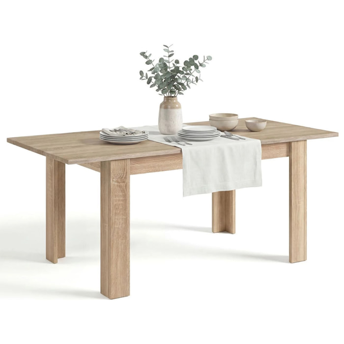 Mesa de comedor extensible en roble canadian 140-190x90 cm Sira Roble Canadian