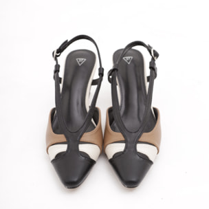 SLINGBACK MULTICOLORE CHOCOLA' NERO