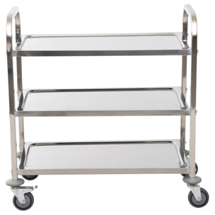 Carro de Cocina Carrito Servir 3 Niveles 85x45x90cm Plateado