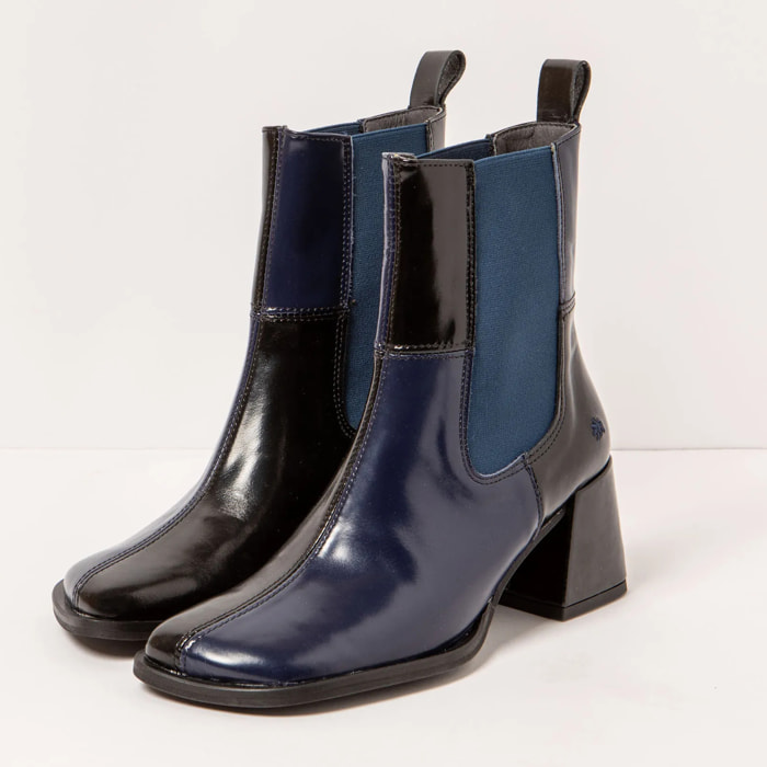 Botines 1707 NAPPA SHINNY NAVY-BLACK/ VERONA color Navy-black