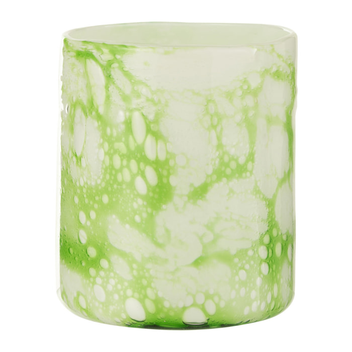 J-Line photophore Marbre - verre - vert/blanc - medium - Ø 15 cm