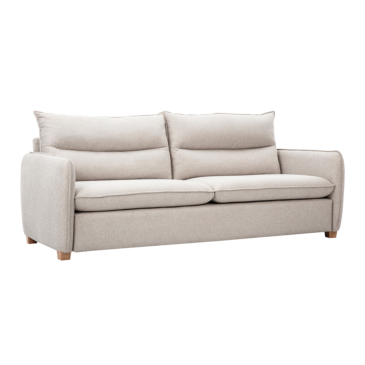 Canapé 3 places en tissu effet velours texturé beige RENZO