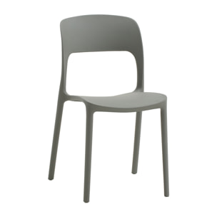 set 2 sedie impilabili in polipropilene grigio