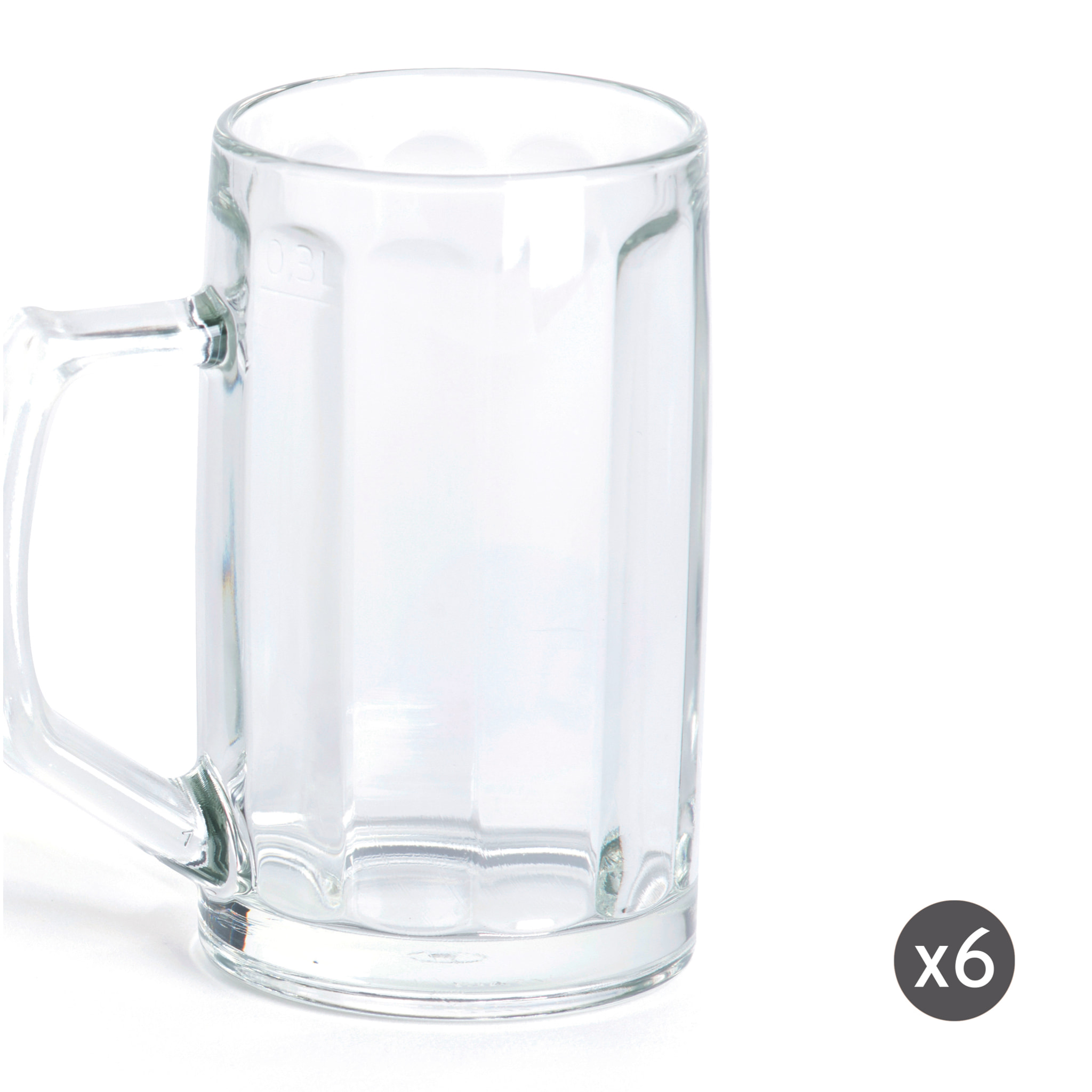 Set de 6 chopes à bière Excelsa – Hannover, Verre Transparent 30 cl