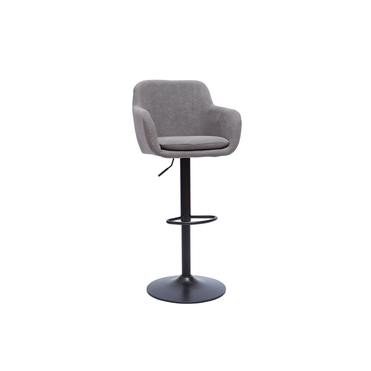 Tabourets de bar réglables tissu effet velours gris et métal (lot de 2) AMIKA