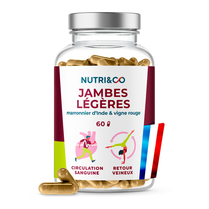 Nutri&Co Formule Jambes Légères et Circulation Brevetée - 60 gélules Vegan