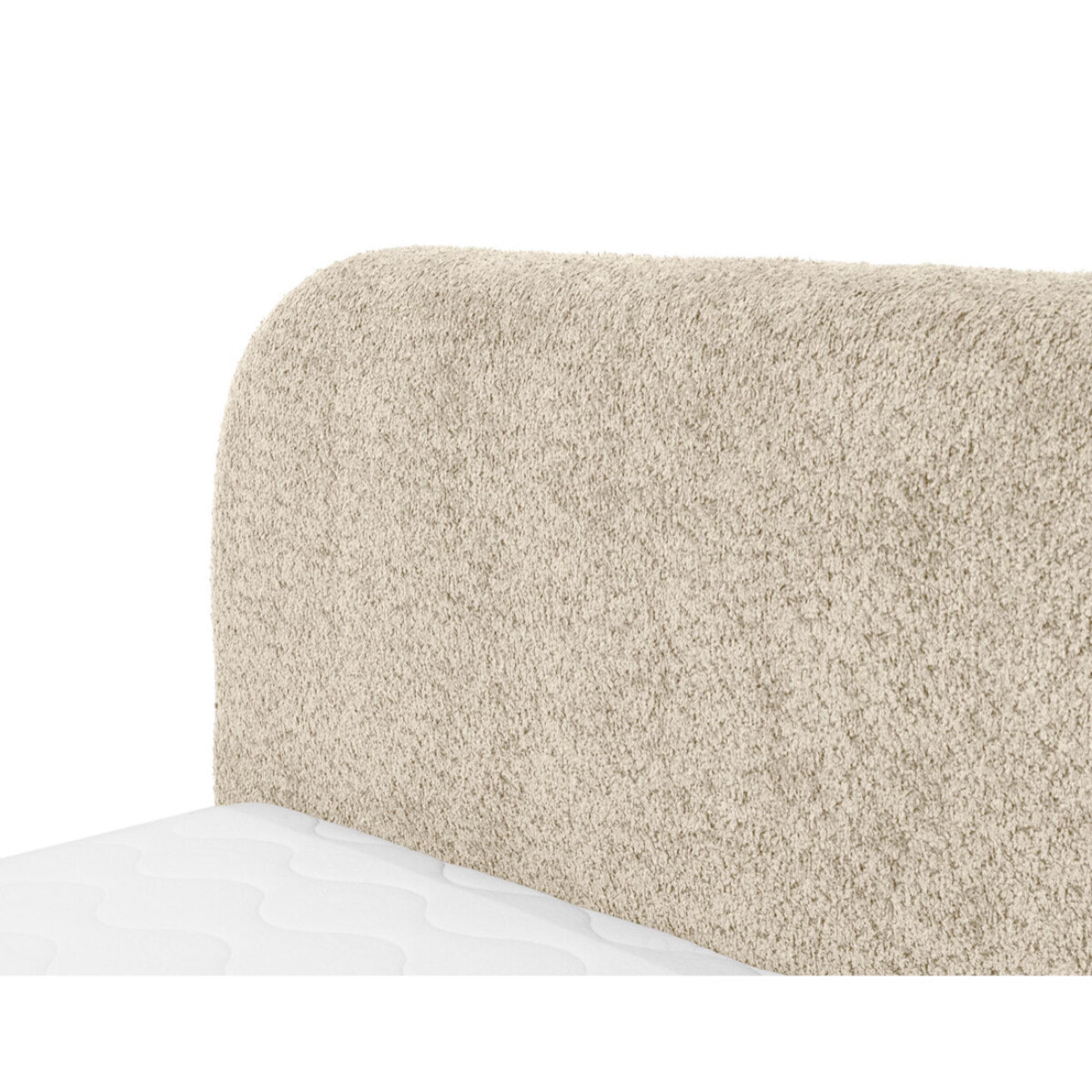 Orane - lit coffre - 160x200 cm - en tissu bouclette - Beige