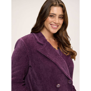 Fiorella Rubino - Abrigo de pana con doble botonadura - Violeta