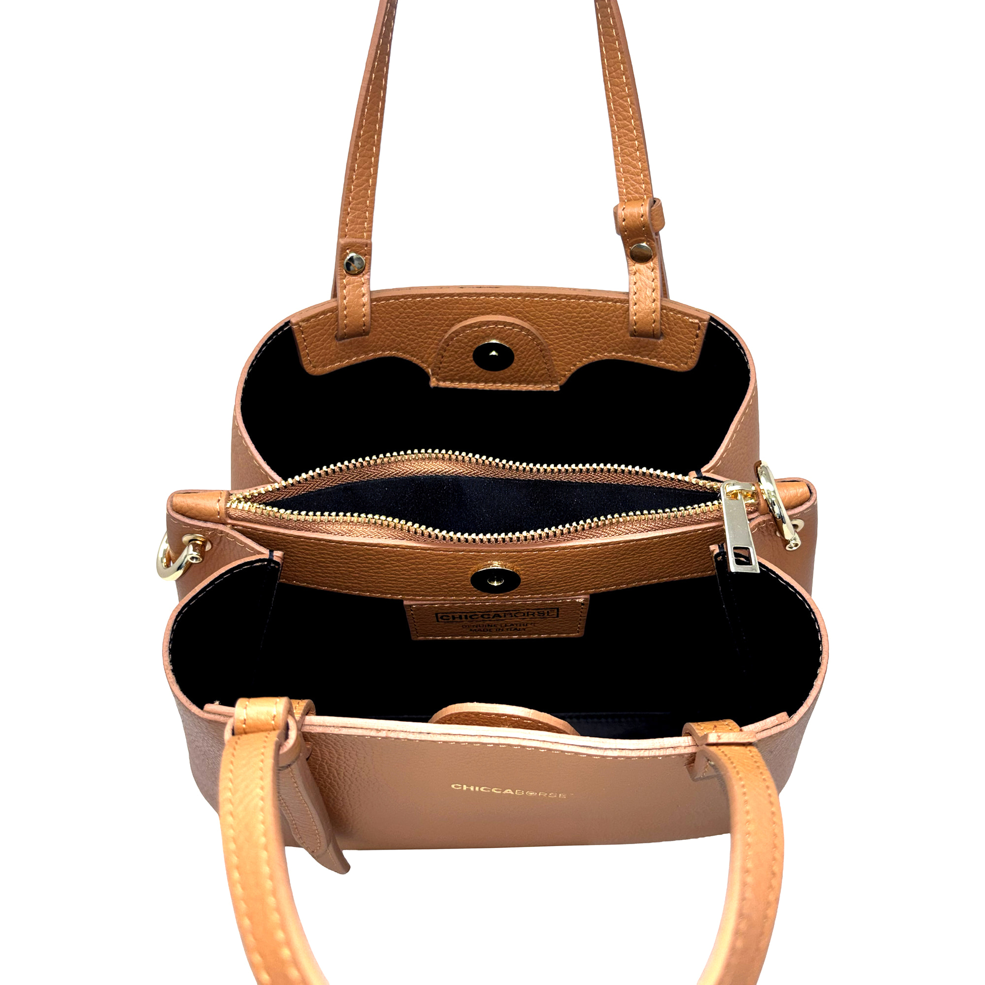 Borsa a Mano Elegante da Donna in Pelle Martellata con Tracolla