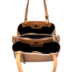 Borsa a Mano Elegante da Donna in Pelle Martellata con Tracolla